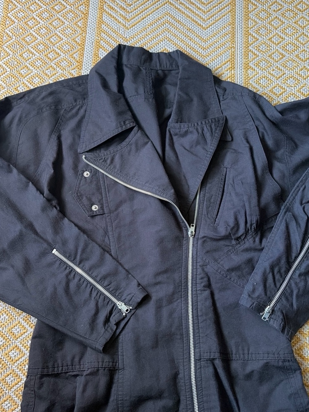 80s Moto Dolman Sleeve Zip-Up Dress